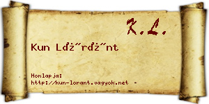 Kun Lóránt névjegykártya