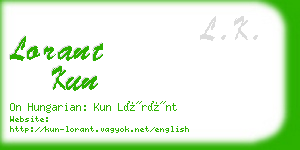 lorant kun business card